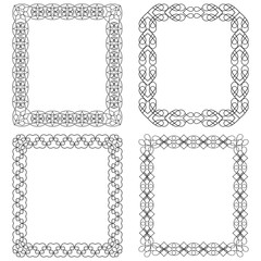 4 rectangular frame with geometric elements