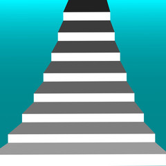 Fototapeta na wymiar A grey stairway with turquoise background