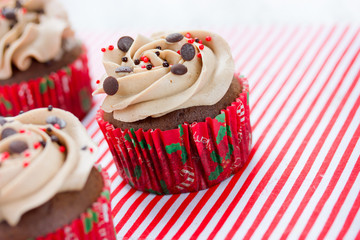 Christmas chocolate cupcakes
