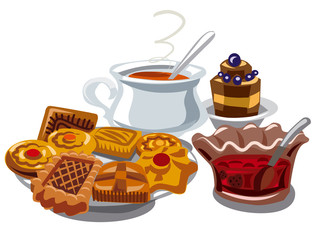  cookie jam and hot tea