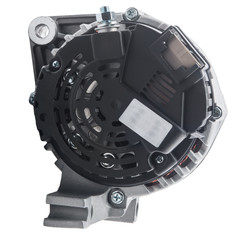 Power generator or alternator isolated on white background. Car engine parts.