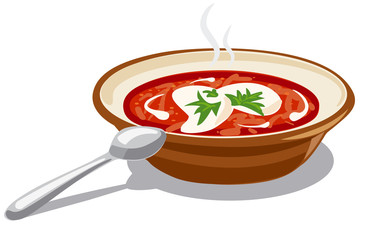  borscht with sour cream