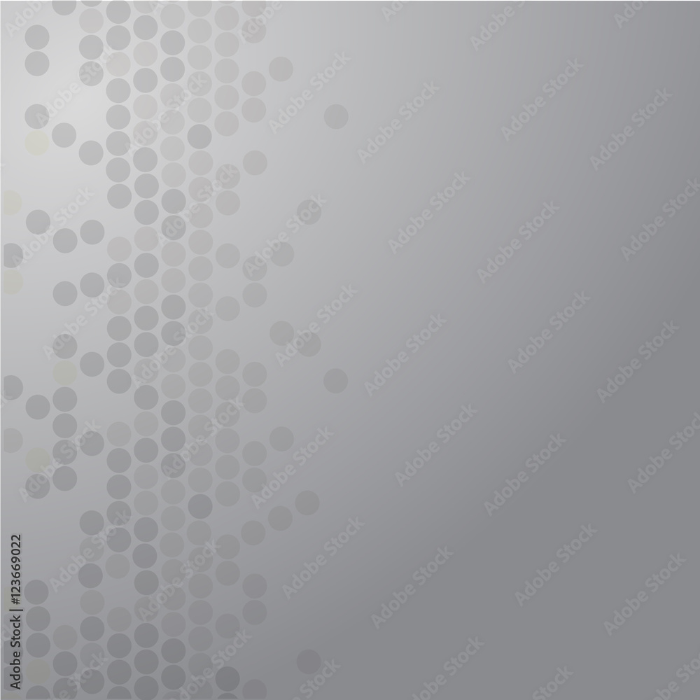 Poster vector geometric pattern. modern texture in silver color. grey dotted design. stylish tiles of circl