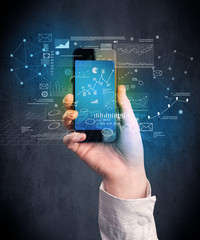 hand holding smartphone