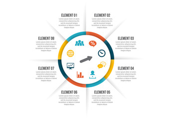Eight Section Circle Infographic
