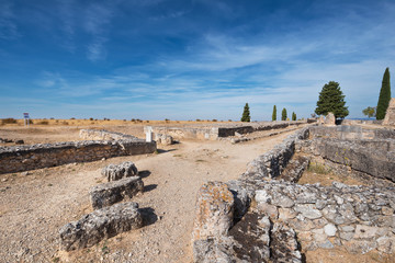 Ruins of the ancient roman colony Clunia Sulpicia, in Burgos, Spain.