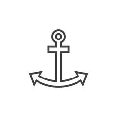 Anchor line icon, outline vector logo illustration, linear pictogram isolated on white