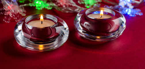 Obraz na płótnie Canvas Christmas composition with candles