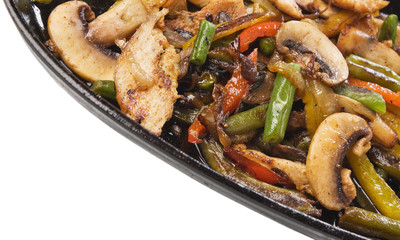 grilled meat with mushrooms