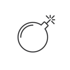 Bomb line icon, outline vector logo illustration, linear pictogram isolated on white