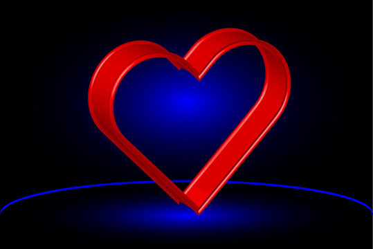 red heart, Vector illustration