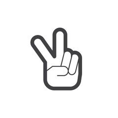 Hand peace symbol. line icon, outline vector logo illustration, linear pictogram isolated on white