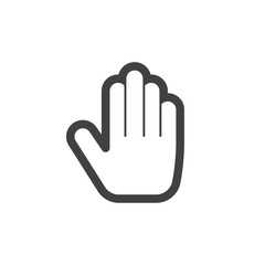 Obraz premium Hand symbol. Line icon, outline vector logo illustration, linear pictogram isolated on white
