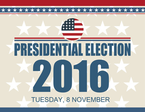 USA Presidential election 2016 8 november poster. Vector illustration