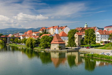 Naklejka na ściany i meble Maribor old town view, Slovenia.