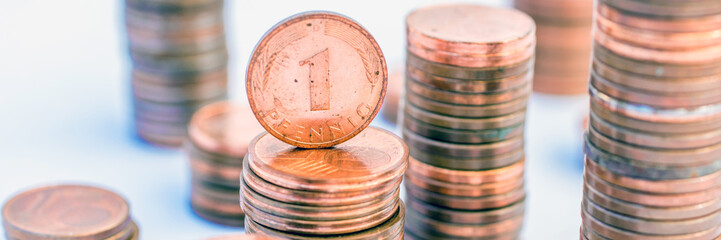 Panorama aus Münzen der Deutschen Mark