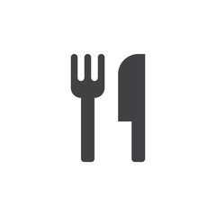 Food symbol. fork and knife icon vector, solid logo illustration, pictogram isolated on white