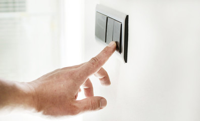 The process of turning on the light