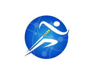 HUMAN CHIROPRACTIC BLUE LOGO