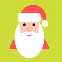 Santa Icon in flat style. Christmas symbol vector illustration.