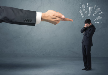 Boss hand firing guilty businessman