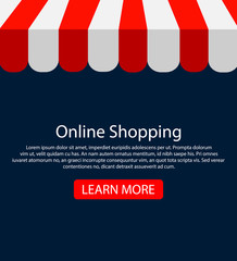 Online shopping concept internet banners. E-commerce, pay and online shopping concept. Place for text. Vector illustration.