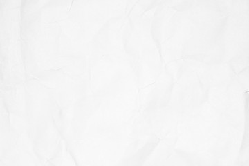 Crumpled white paper texture or white paper background for design with copy space for text or image.