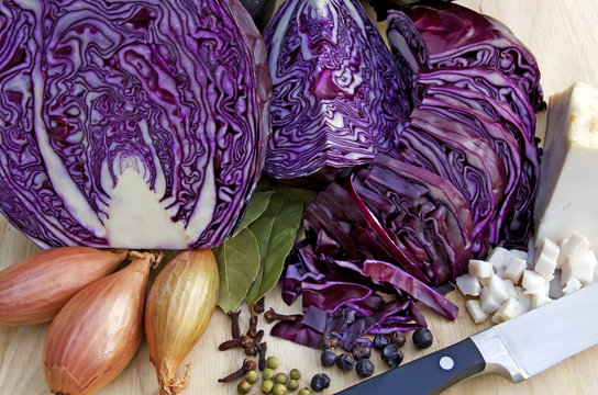 cooking blue cabbage