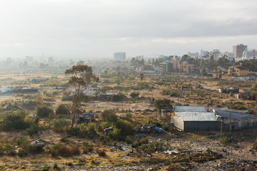 Slum in Addis Abeba, Ethiopia