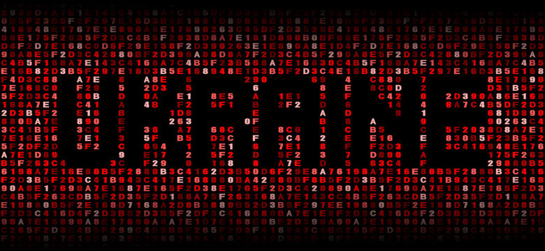 Ukraine text on hex code illustration