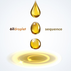 Oil droplet vector sequence