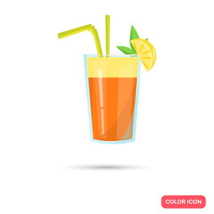 Color flat alcohol cocktail icon. Flat design