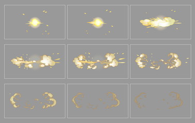 Fog side explosion special effect animation frames