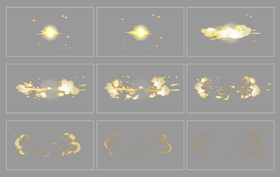 Fog side explosion special effect animation frames