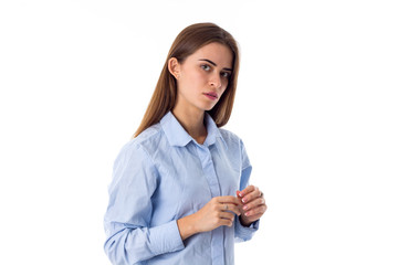 Young woman looking scared 