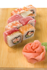 Traditional Asian food sushi