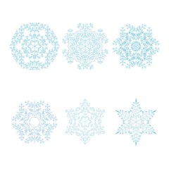 Naklejka premium Set of six snowflakes. Vector.