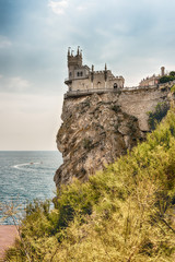 Fototapeta na wymiar Swallow's nest, scenic castle over the Black Sea, Yalta, Crimea