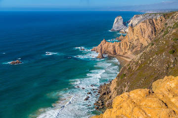 Cabo da Roca cliffs, Portugal, westernmost point of Europe