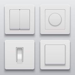 Vector modern light switch icons set