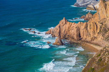 Cabo da Roca cliffs, Portugal, westernmost point of Europe