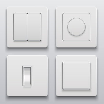 Vector modern light switch icons set