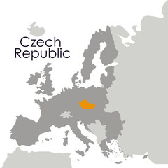 Czech Republic map icon. Europe nation and government theme. Isolated design. Vector illustration