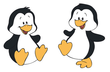 Zwei niedliche Pinguine