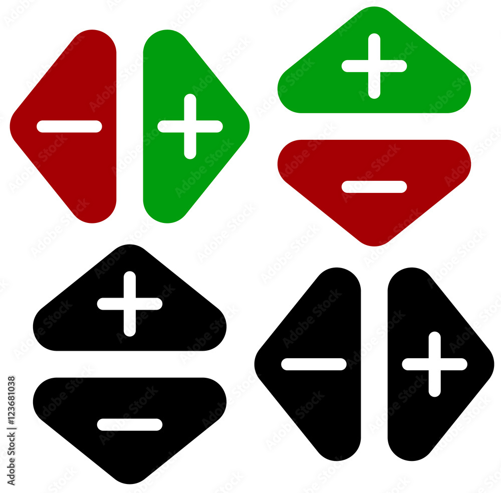 Poster arrows in opposite directions. symbol of arrows in pairs with pl