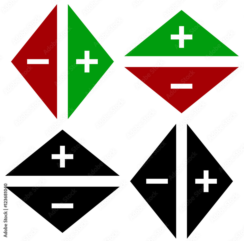 Poster arrows in opposite directions. symbol of arrows in pairs with pl