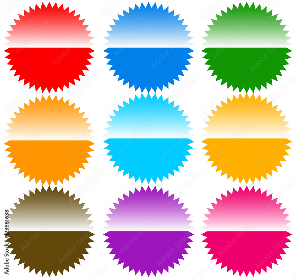 Poster button / badge / pin / tag / label shapes, elements