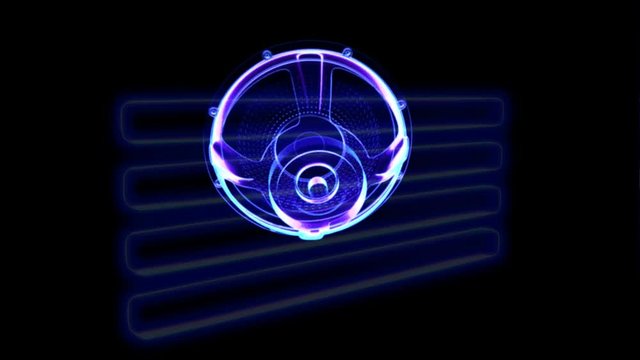 vj musical motion footage - neon speakers. 3D render
