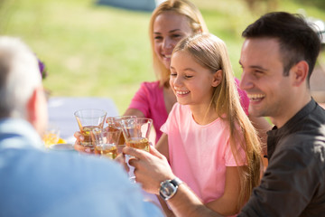 Portrait of girl having picnic.