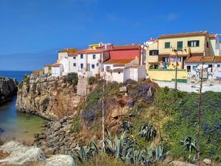 Fototapeta na wymiar Colorful Peniche houses, Portugal